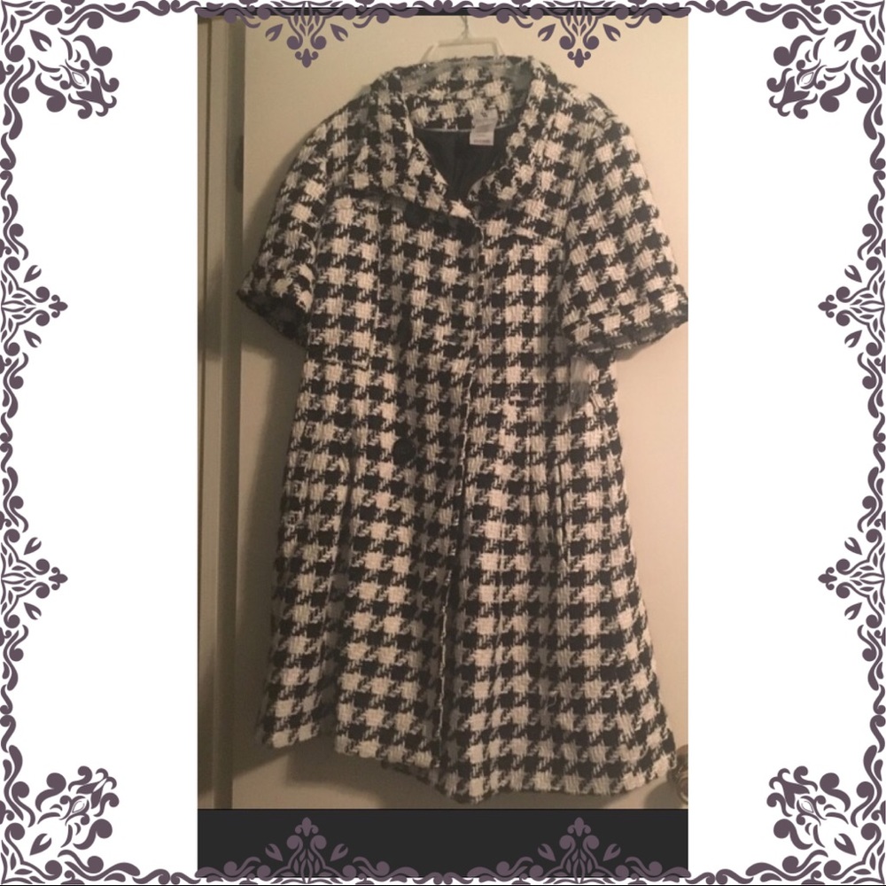 Houndstooth Pea Coat